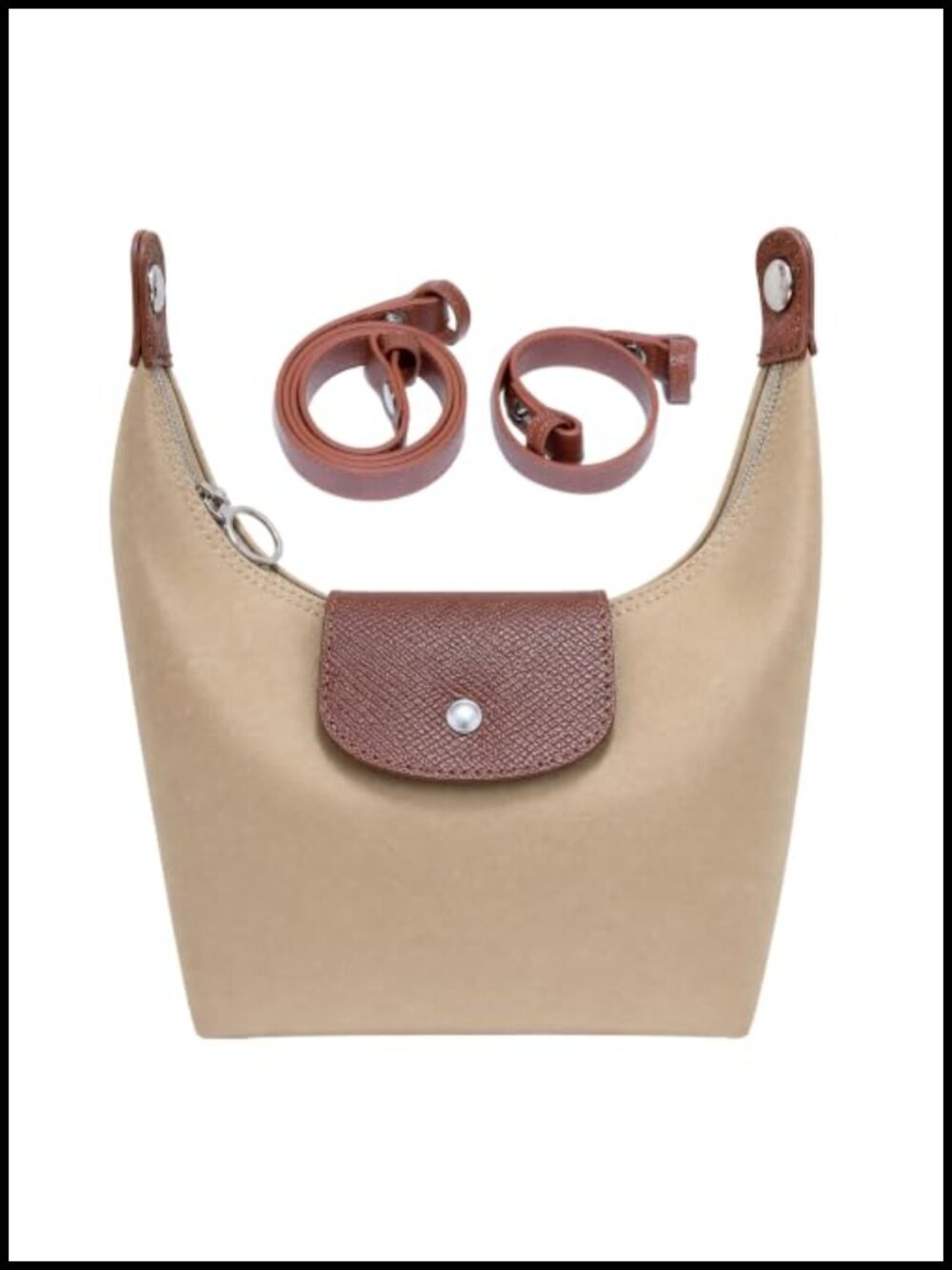 Small Nylon Crossbody Bag Convertible Mini Crescent Handbag Purse